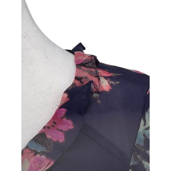 Anthropologie Brand Leifsdottir Floral Silk Blouse Sz S EUC Romantic Boho Vibes - Picture 7 of 12